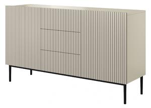 Komoda Nicole 150 cm s zásuvkami - kašmírová / čierna