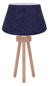 Duolla - Stolná lampa BOUCLE 1xE27/15W/230V pr. 28 cm modrá/drevo