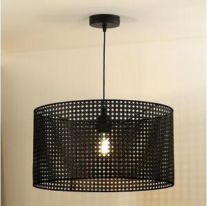 Duolla - Luster na lanku ROLLER RATTAN 1xE27/15W/230V pr. 45 cm čierna