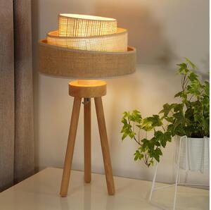 Duolla - Stolná lampa YUTE TRIO 1xE27/15W/230V pr. 25 cm hnedá/šedá/béžová