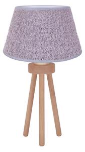 Duolla - Stolná lampa BOUCLE 1xE27/15W/230V pr. 28 cm šedá/drevo