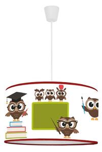 Duolla - Detský luster na lanku OWLS MULTI 1xE27/15W/230V pr. 35 cm