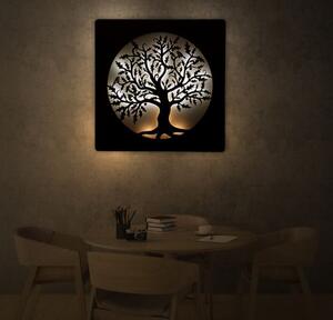 Svietiaci obraz na stenu Strom v kruhu (Obraz na stenu z dreva strom 70x70 cm)