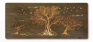 Podsvietený obraz Tri stromy (Obraz s led podsvietením 90x42 cm)