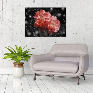 Obraz ružovej kvetiny (70x50 cm)