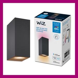Wiz Colors 8719514554610 nástenné svietidlo 2xGU10 | 2x5W | 345lm | 2200-6500K | RGB - čierna