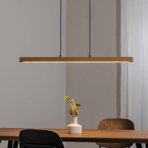 LED závesné svietidlo Teo, borovica, dĺžka 96 cm, drevo, trám