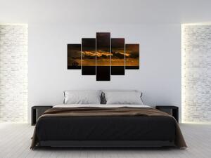 Obraz plachetnice pri západe slnka (150x105 cm)