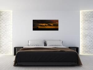 Obraz plachetnice pri západe slnka (120x50 cm)