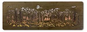 Podsvietený obraz Chata v horách (Vidiecke obrazy krajinka 120x40 cm)