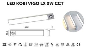 LED svietidlo VIGO LX 2W 40cm, senzor pohybu