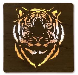 Led obraz Tiger (Moderné obrazy zvierat s led podsvietením 62x62 cm)
