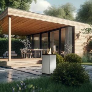 Plynový ohrievač s diaľkovým Patio Mini Glass White
