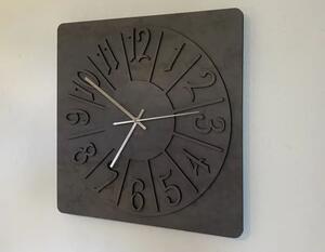 Drevené štvorcové hodiny Decor (Designové hodiny s tichým chodom 40x40 cm)