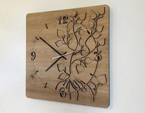 Drevené štvorcové hodiny Lipa (Designové hodiny s tichým chodom 40x40 cm)