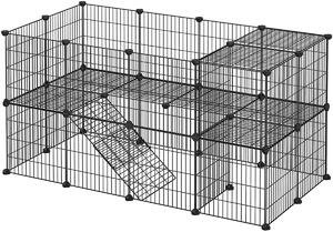 Ohrádka pre malé zvieratá ANIMAL 143x73x71 cm, čierna