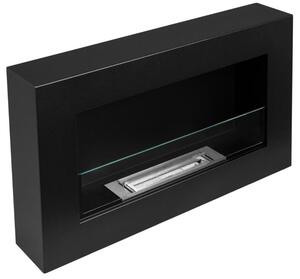 Závesný biokrb na stenu EOS BOX ČIERNY MAT SO SKLOM 65x40x12