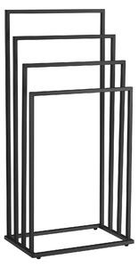 Stojan na uteráky LINESTRO kovový so 4 ramenami 93x45cm, čierny