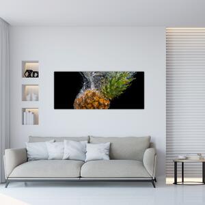 Obraz ananásu vo vode (120x50 cm)