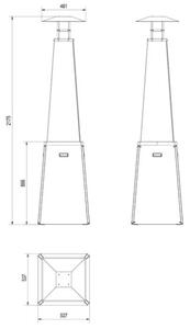Terasový ohrievač Umbrella BS White