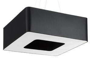 Závesné svietidlo Urano, 1x čierne textilné tienidlo, (biely plast), (60 cm)