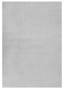 Koberec sivý žakárový 160 x 230 cm obdĺžnikový tvar s nízkym vlasom polyesterová spodná strana moderný štýl obývacia izba