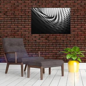 Abstraktný obraz - čiernobiela špirála (90x60 cm)