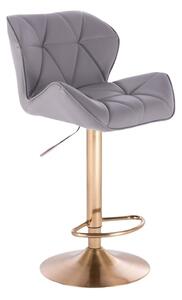 LuxuryForm Barová stolička MILANO na zlatom tanieri - šedá