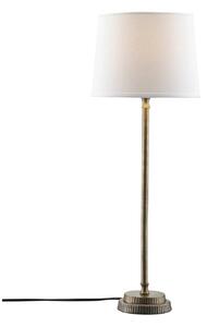 PR Home Stolná lampa Kent, biela/mosadz, kónické tienidlo