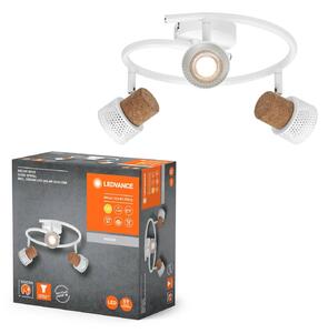 LEDVANCE LED stropný reflektor Cork, GU10, 3-svetelný, špirálový, biely