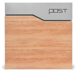 S3637 poštová schránka strieborná + imit.dreva