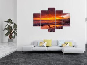 Obraz západu slnka pri mori (150x105 cm)