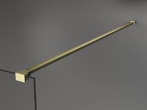 Mexen Kioto, sprchová zástena Walk-In 100 x 200 cm, 8mm sklo čierny vzor, zlatý matný profil, 800-100-002-55-78