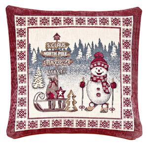 Vianočná gobelínová obliečka na vankúš Severný pól Chenille IT037A Farba Viacfarebná Rozmery 50x50 cm