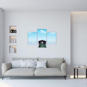 Obraz domu na mori (90x60 cm)