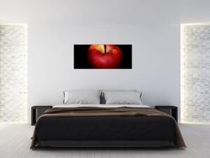 Obraz jablká na čiernom pozadí (120x50 cm)