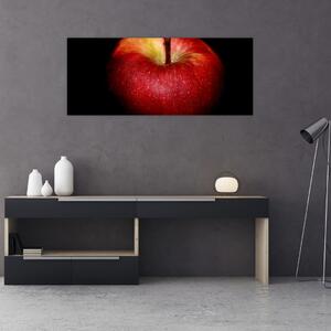 Obraz jablká na čiernom pozadí (120x50 cm)