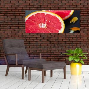 Obraz rozkrojených grapefruitov (120x50 cm)