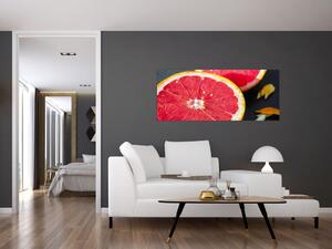 Obraz rozkrojených grapefruitov (120x50 cm)