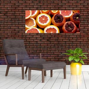 Obraz pomarančov a granátových jabĺk (120x50 cm)
