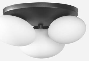 Stropné svietidlo UFO 3 tienidlá bielo-čierne 34x37 cm