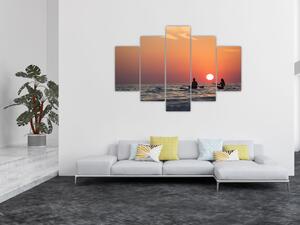 Obraz kanoistov pri západe slnka (150x105 cm)