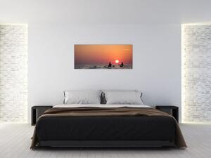 Obraz kanoistov pri západe slnka (120x50 cm)