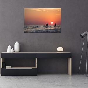 Obraz kanoistov pri západe slnka (90x60 cm)
