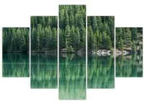 Obraz - Ihličnany pri jazere (150x105 cm)