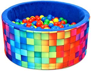 Welox Suchý bazén s loptičkami 90 x 40 cm fun - kocky, modrý