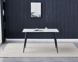 Jedálenský stôl LUCIAN biely mramor/čierna, šírka 130 cm
