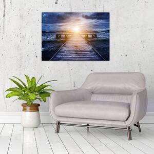 Sklenený obraz móla sa slnkom (70x50 cm)