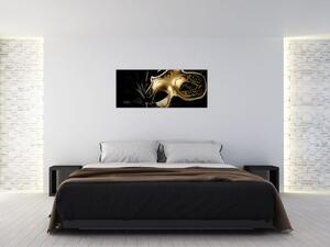 Obraz - Zlatá škraboška (120x50 cm)