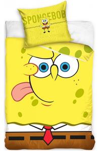 Bavlnené posteľné obliečky SpongeBob - motív Emoji - 100% bavlna Renforcé - 70 x 90 cm + 140 x 200 cm